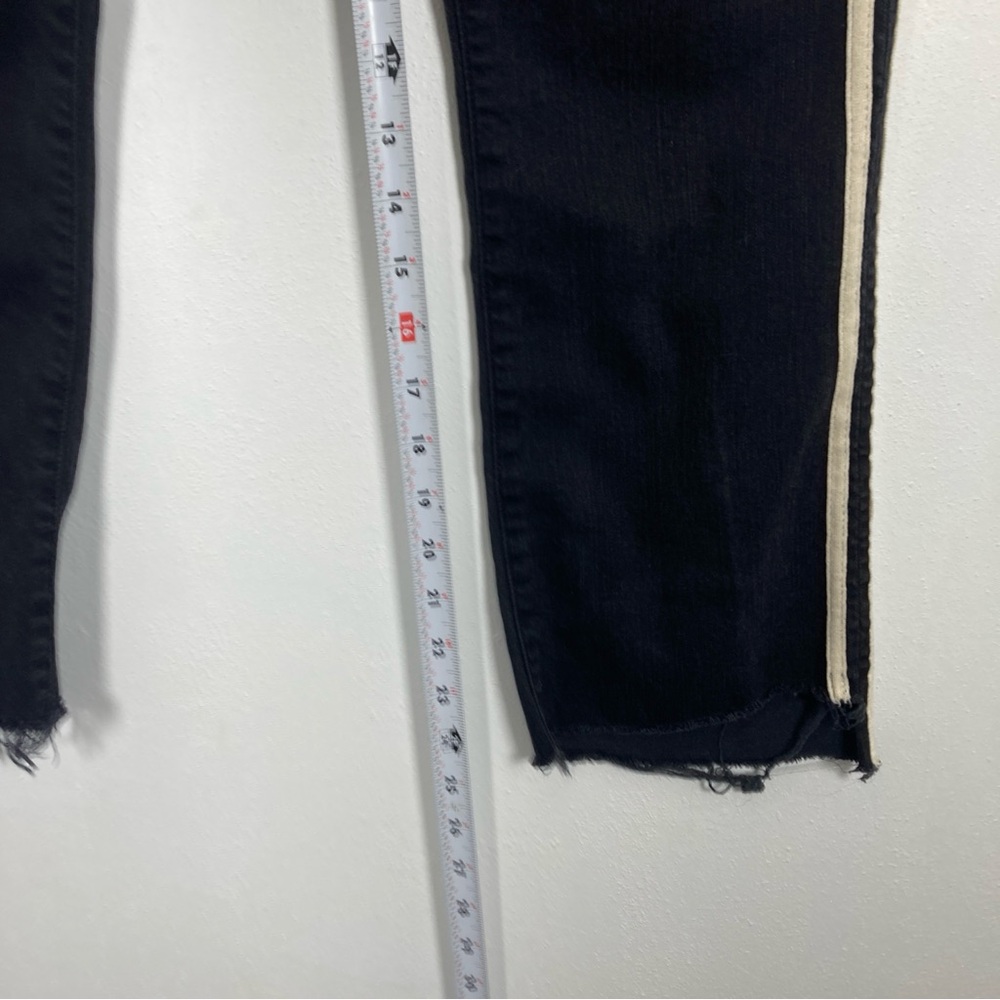 MOTHER The Insider Crop Step Fray Denim Jeans In Guilty Racer Size 30 Black - Picture 12 of 16